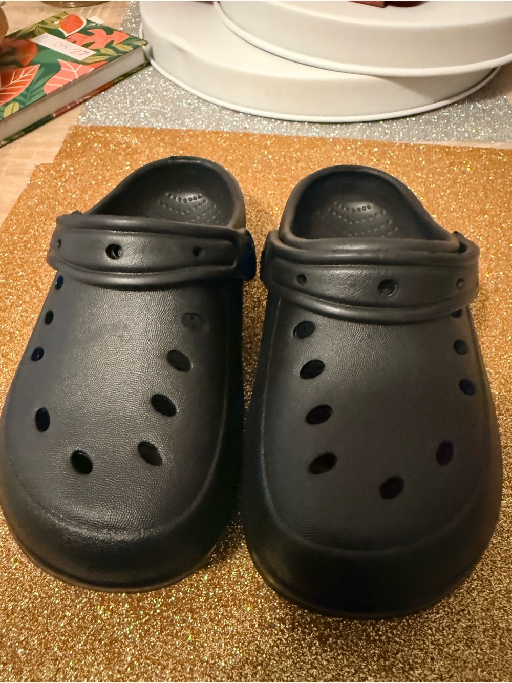 Kids Black Slip-On Sandal Clogs with Adjustable Heel Strap